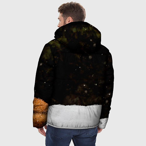 Мужская зимняя куртка Лиса и снег / 3D-Черный – фото 4