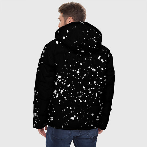 Мужская зимняя куртка Каллиграфия на чёрном фоне / 3D-Черный – фото 4