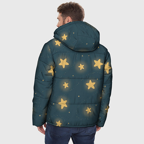 Мужская зимняя куртка Звезды / 3D-Черный – фото 4
