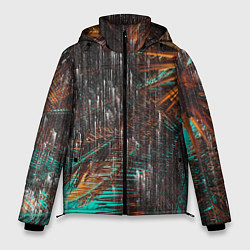Куртка зимняя мужская Palm glitch art, цвет: 3D-красный
