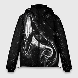 Куртка зимняя мужская Космический Кит, цвет: 3D-черный