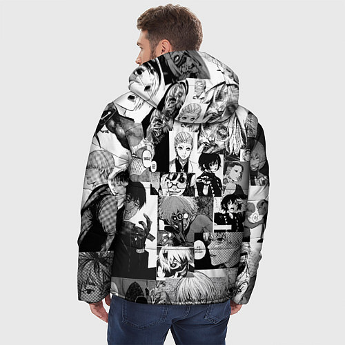 Мужская зимняя куртка Токийский гуль / 3D-Черный – фото 4