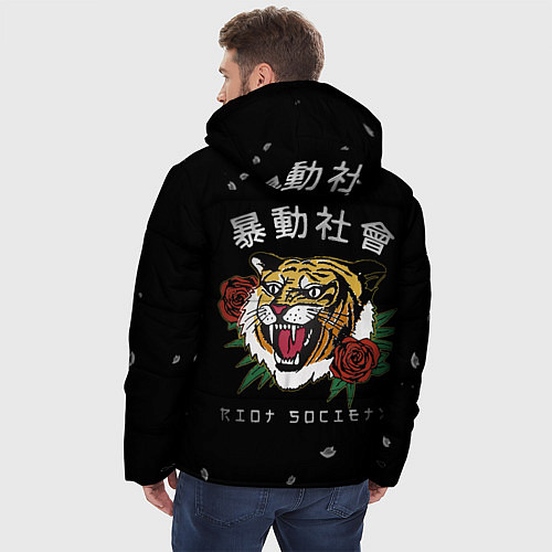 Мужская зимняя куртка Тигр спина / 3D-Черный – фото 4