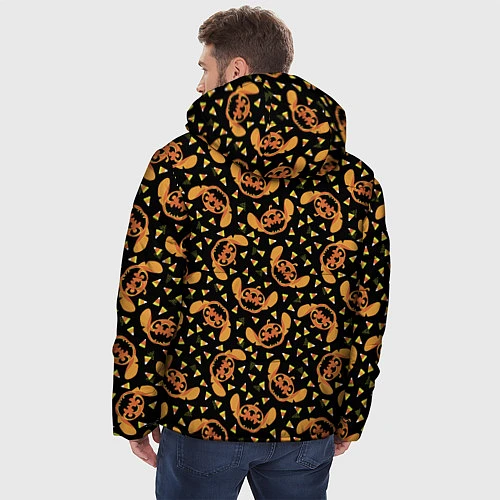 Мужская зимняя куртка Стич Хэллоуин / 3D-Черный – фото 4
