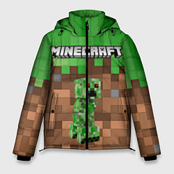 Куртка зимняя мужская MineCraft Крипер, цвет: 3D-черный