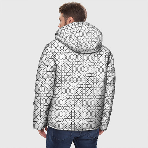 Мужская зимняя куртка Геометрический узор / 3D-Черный – фото 4