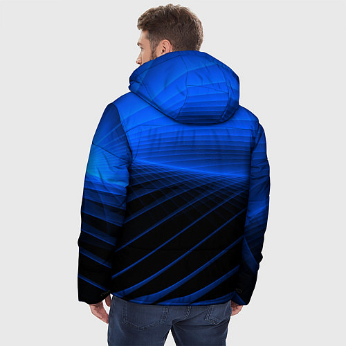 Мужская зимняя куртка Неоновые лучи / 3D-Черный – фото 4