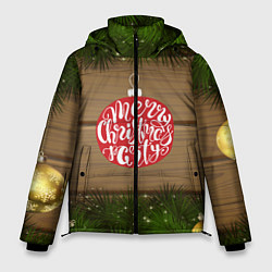 Куртка зимняя мужская Merry Christmas, цвет: 3D-черный