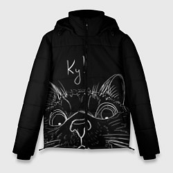 Куртка зимняя мужская Говорящий кот, цвет: 3D-черный