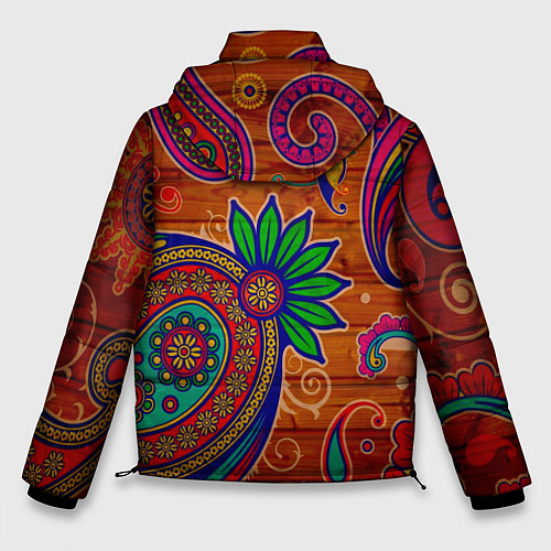 Мужская зимняя куртка Узоры текстура фон / 3D-Красный – фото 2