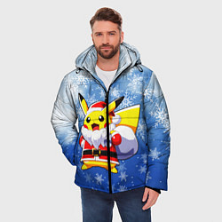 Куртка зимняя мужская НОВОГОДНИЙ ПИКАЧУ, цвет: 3D-светло-серый — фото 2
