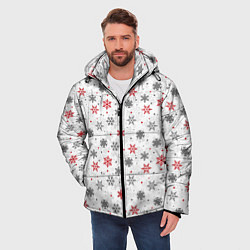 Куртка зимняя мужская Снежинки, цвет: 3D-черный — фото 2