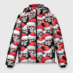 Куртка зимняя мужская Деды морозы черепа, цвет: 3D-черный
