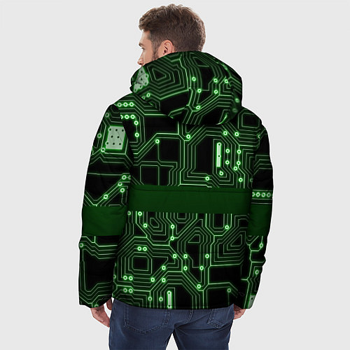 Мужская зимняя куртка Неоновая схема / 3D-Черный – фото 4