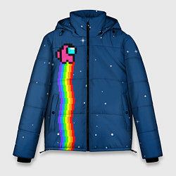 Куртка зимняя мужская AMONG US - NYAN CREWMATE, цвет: 3D-черный