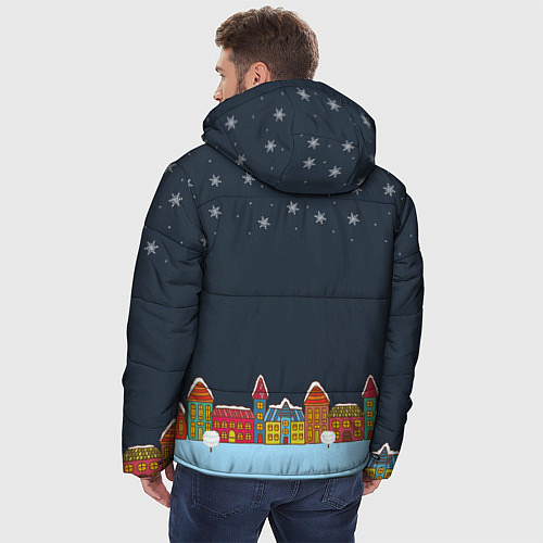 Мужская зимняя куртка Коронавирусный Новый Год / 3D-Черный – фото 4