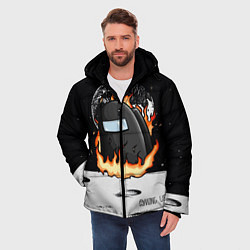 Куртка зимняя мужская Among Us fire, цвет: 3D-светло-серый — фото 2