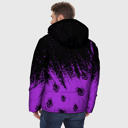 Мужская зимняя куртка Cyberpunk neon / 3D-Черный – фото 4