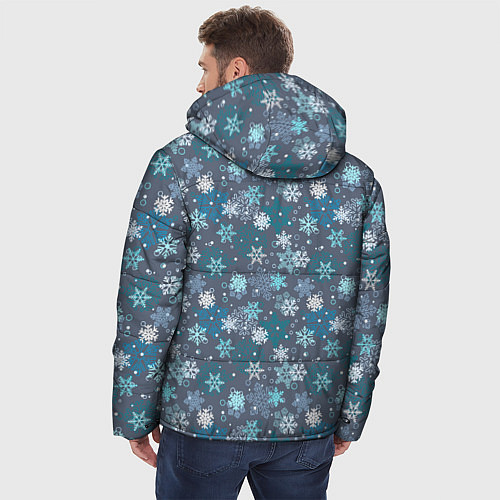 Мужская зимняя куртка Снежинки / 3D-Черный – фото 4