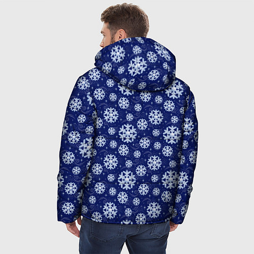 Мужская зимняя куртка Снежинки / 3D-Светло-серый – фото 4