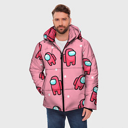 Куртка зимняя мужская Among Us - Розовый цвет, цвет: 3D-светло-серый — фото 2