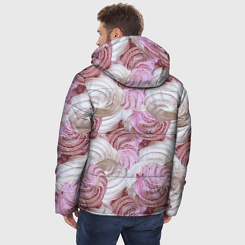 Мужская зимняя куртка Зефир белый и розовый / 3D-Черный – фото 4
