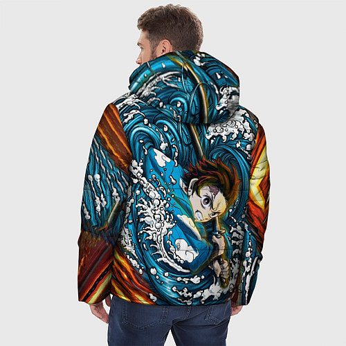 Мужская зимняя куртка Танджиро Камадо Клинок демонов / 3D-Черный – фото 4