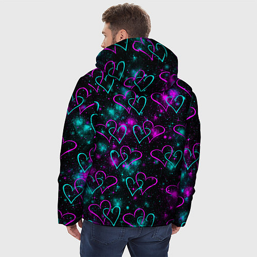 Мужская зимняя куртка Сердечки / 3D-Черный – фото 4
