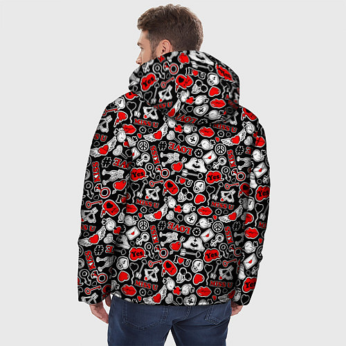 Мужская зимняя куртка Love / 3D-Черный – фото 4