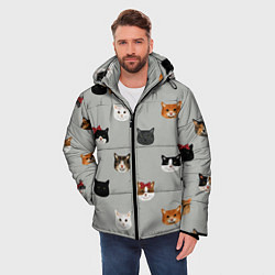 Куртка зимняя мужская Кошечки, цвет: 3D-черный — фото 2
