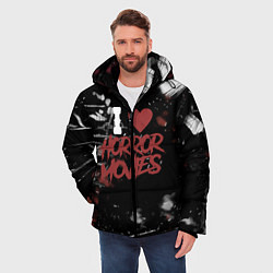 Куртка зимняя мужская Любовь к хоррорам, цвет: 3D-черный — фото 2