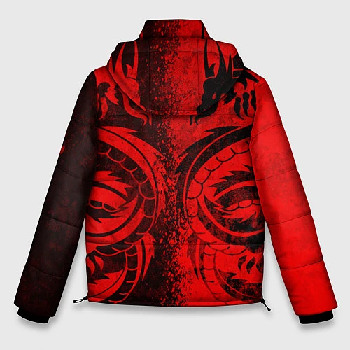 Мужская зимняя куртка BLACK RED DRAGONS TATOO / 3D-Красный – фото 2
