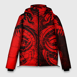 Куртка зимняя мужская BLACK RED DRAGONS TATOO, цвет: 3D-красный