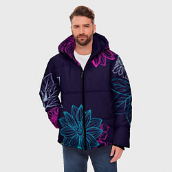 Куртка зимняя мужская Красочные Цветы, цвет: 3D-красный — фото 2