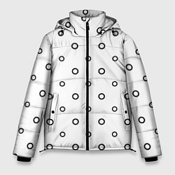 Куртка зимняя мужская Черно-белый узор в горошек, цвет: 3D-красный