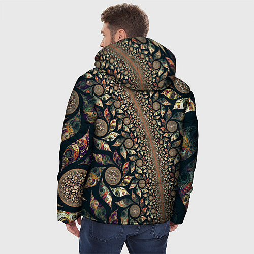 Мужская зимняя куртка Цветок / 3D-Черный – фото 4