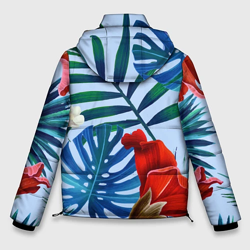 Мужская зимняя куртка Фламинго в папоротнике / 3D-Светло-серый – фото 2