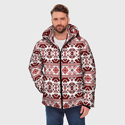 Куртка зимняя мужская Русские народные узоры, цвет: 3D-черный — фото 2