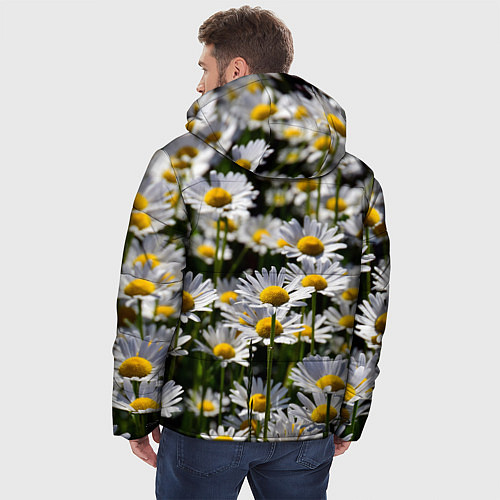 Мужская зимняя куртка Ромашки / 3D-Черный – фото 4