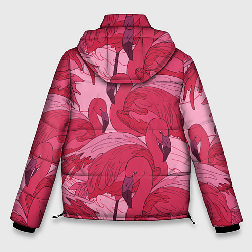 Мужская зимняя куртка Розовые фламинго / 3D-Красный – фото 2