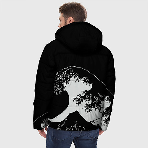 Мужская зимняя куртка Волна Канагава / 3D-Черный – фото 4