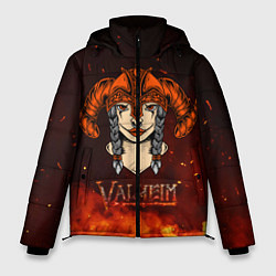 Куртка зимняя мужская Valheim девушка воин, цвет: 3D-черный