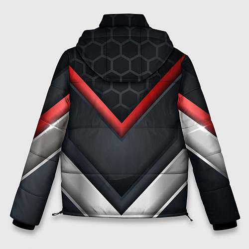Мужская зимняя куртка 3D СОТЫ Металлические вставки / 3D-Красный – фото 2