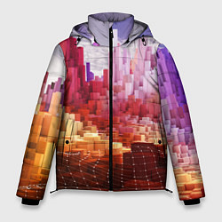 Куртка зимняя мужская Симуляция города, цвет: 3D-черный