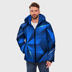 Куртка зимняя мужская 3D абстрактные фигуры BLUE, цвет: 3D-черный — фото 2