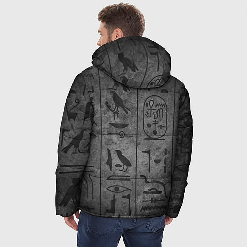 Мужская зимняя куртка Египетские Иероглифы 3D / 3D-Черный – фото 4