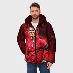 Куртка зимняя мужская Криштиану Роналду Португалия, цвет: 3D-черный — фото 2