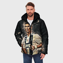 Куртка зимняя мужская Криштиану Роналду Ювентус, цвет: 3D-черный — фото 2