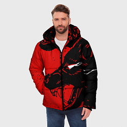Куртка зимняя мужская Красный волк 3D, цвет: 3D-светло-серый — фото 2
