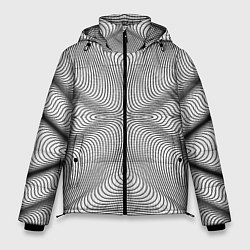 Куртка зимняя мужская Линии иллюзия, цвет: 3D-черный